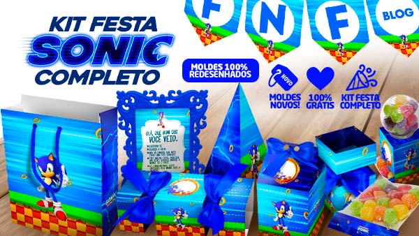 Kit Festa Sonic Grátis para Imprimir em Casa